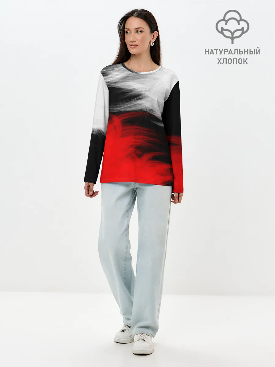 Лонгслив женский. Хлопок / ПЕРЬЯ