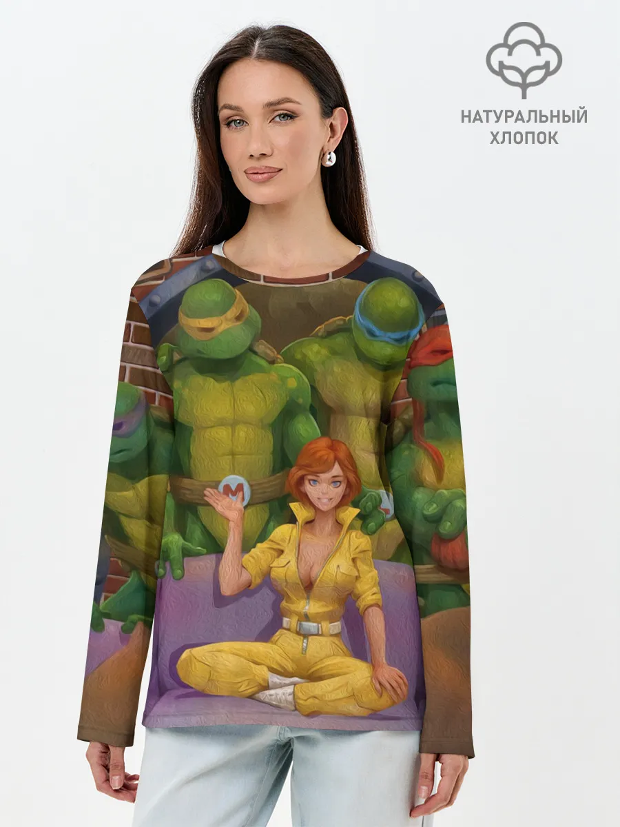 Лонгслив женский. Хлопок / ЧЕРЕПАШКИХАБ