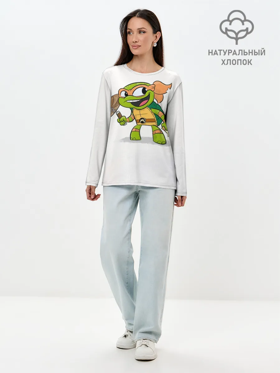 Лонгслив женский. Хлопок / ЧЕРЕПАШКИ МУТАНТЫ НИНДЗЯ