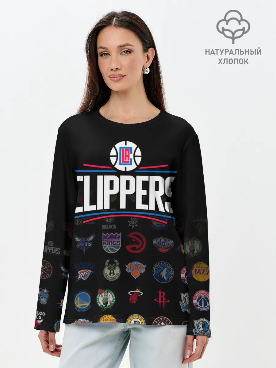 Лонгслив женский. Хлопок / Los Angeles Clippers