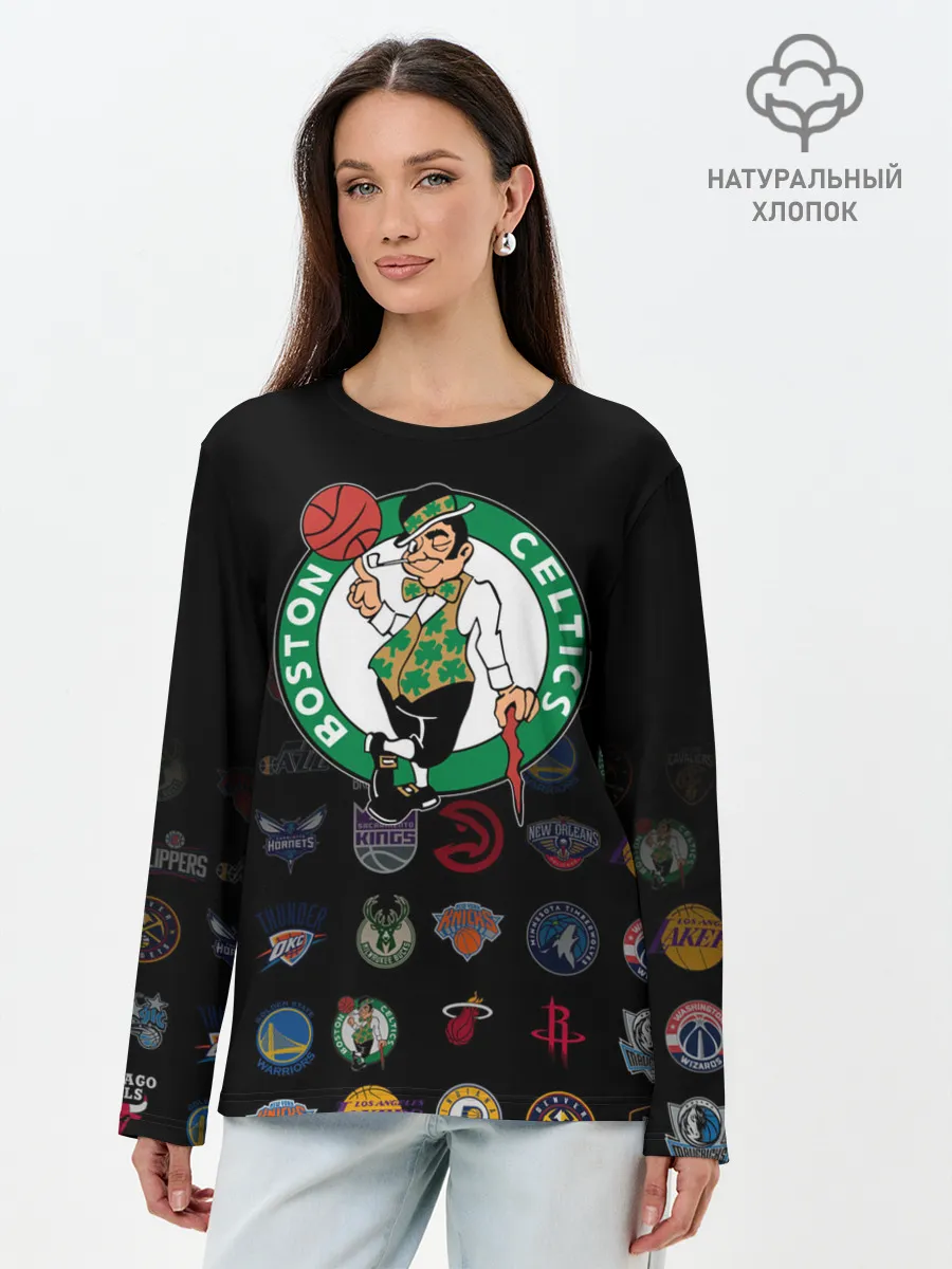Лонгслив женский. Хлопок / Boston Celtics