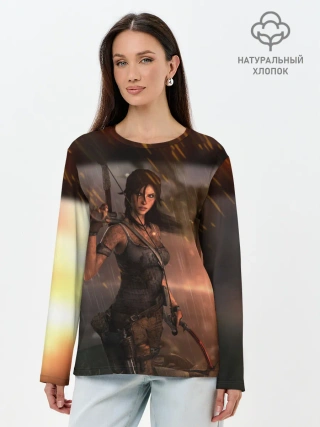 Лонгслив женский. Хлопок / TOMB RAIDER