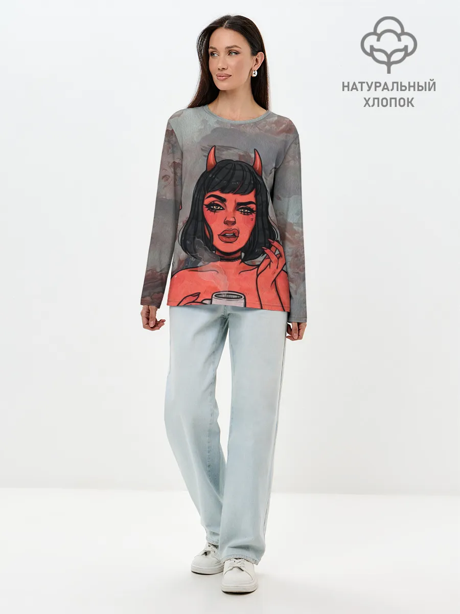 Лонгслив женский. Хлопок / КОФЕЕК