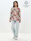 Лонгслив женский. Хлопок / Цветочный узор
