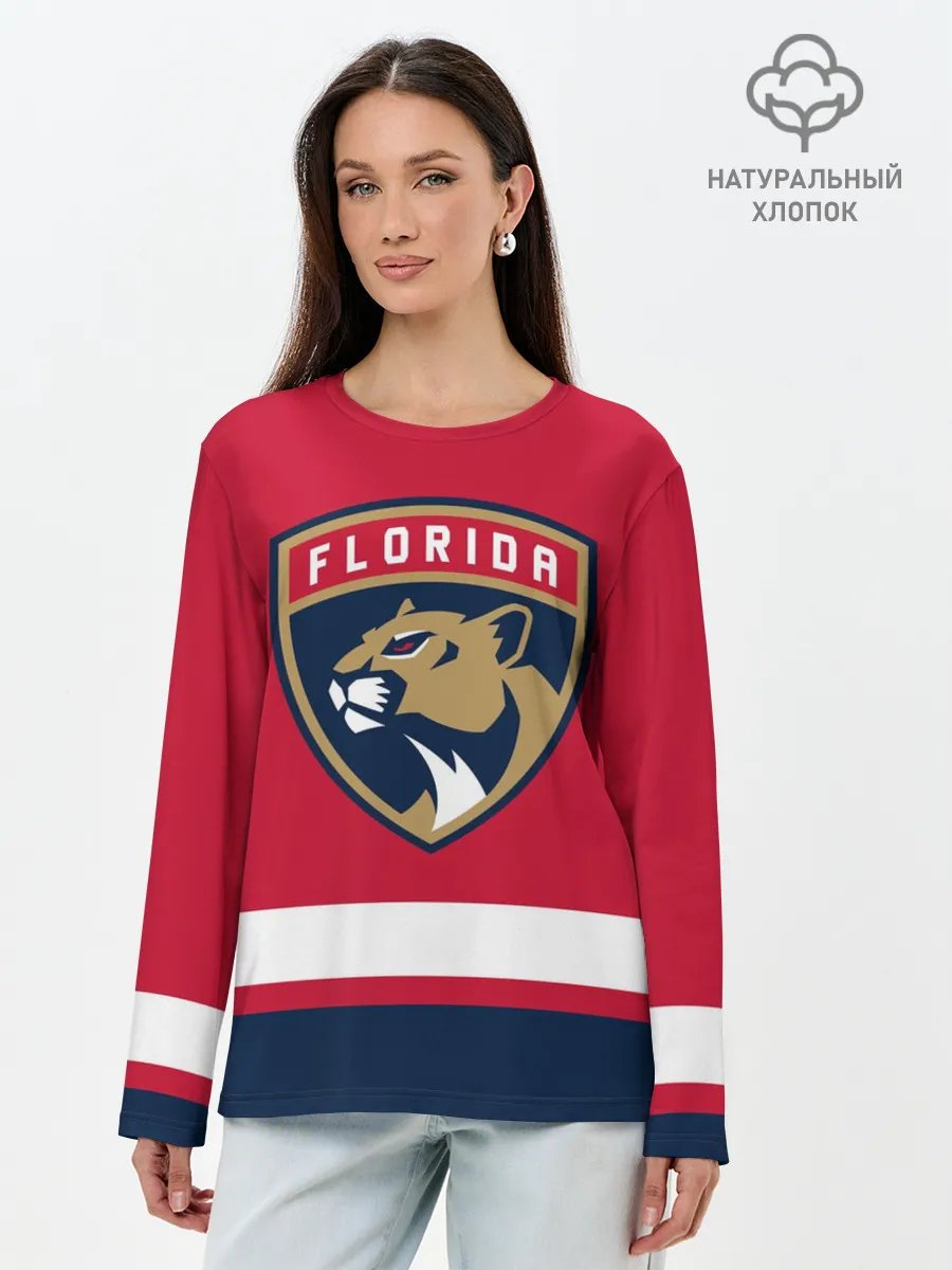 Лонгслив женский. Хлопок / Флорида Пантерз
