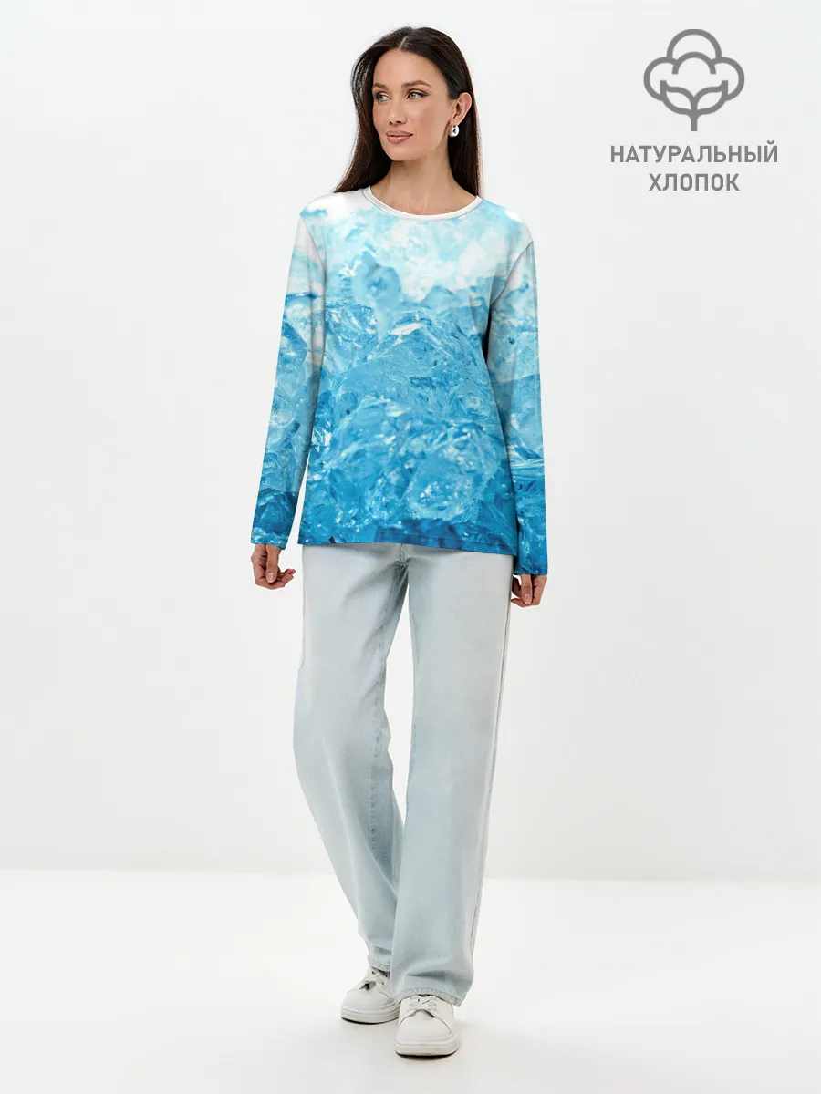 Лонгслив женский. Хлопок / Лёд