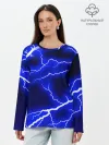 Лонгслив женский. Хлопок / СИНИЕ МОЛНИИ
