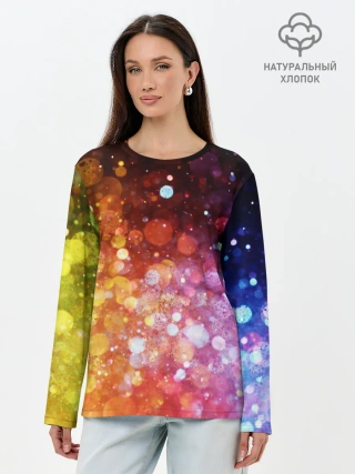 Лонгслив женский. Хлопок / Боке