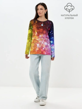 Лонгслив женский. Хлопок / Боке