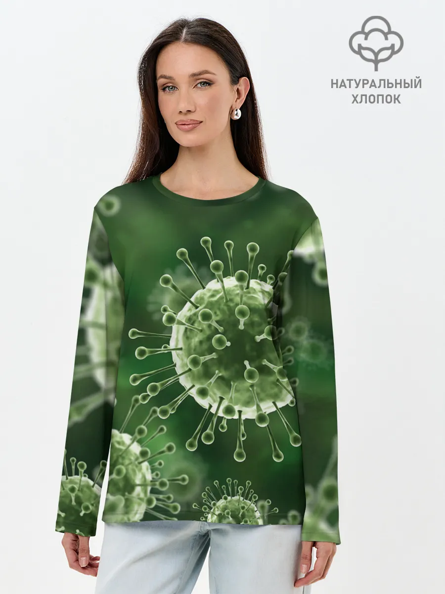 Лонгслив женский. Хлопок / COVID-19