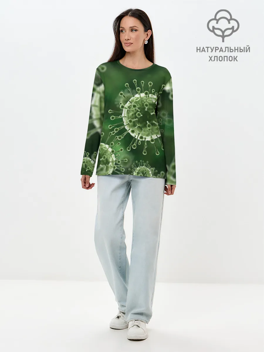 Лонгслив женский. Хлопок / COVID-19