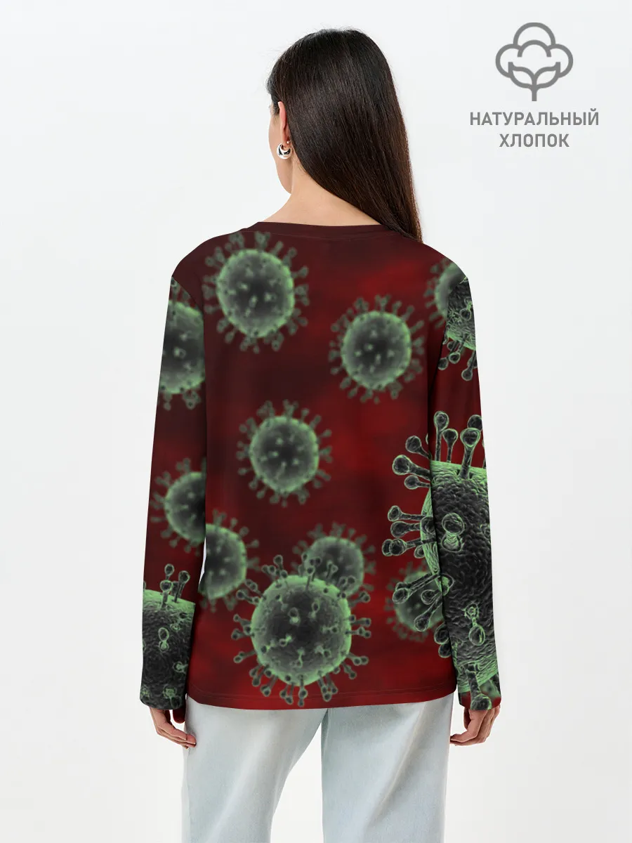 Лонгслив женский. Хлопок / COVID-19