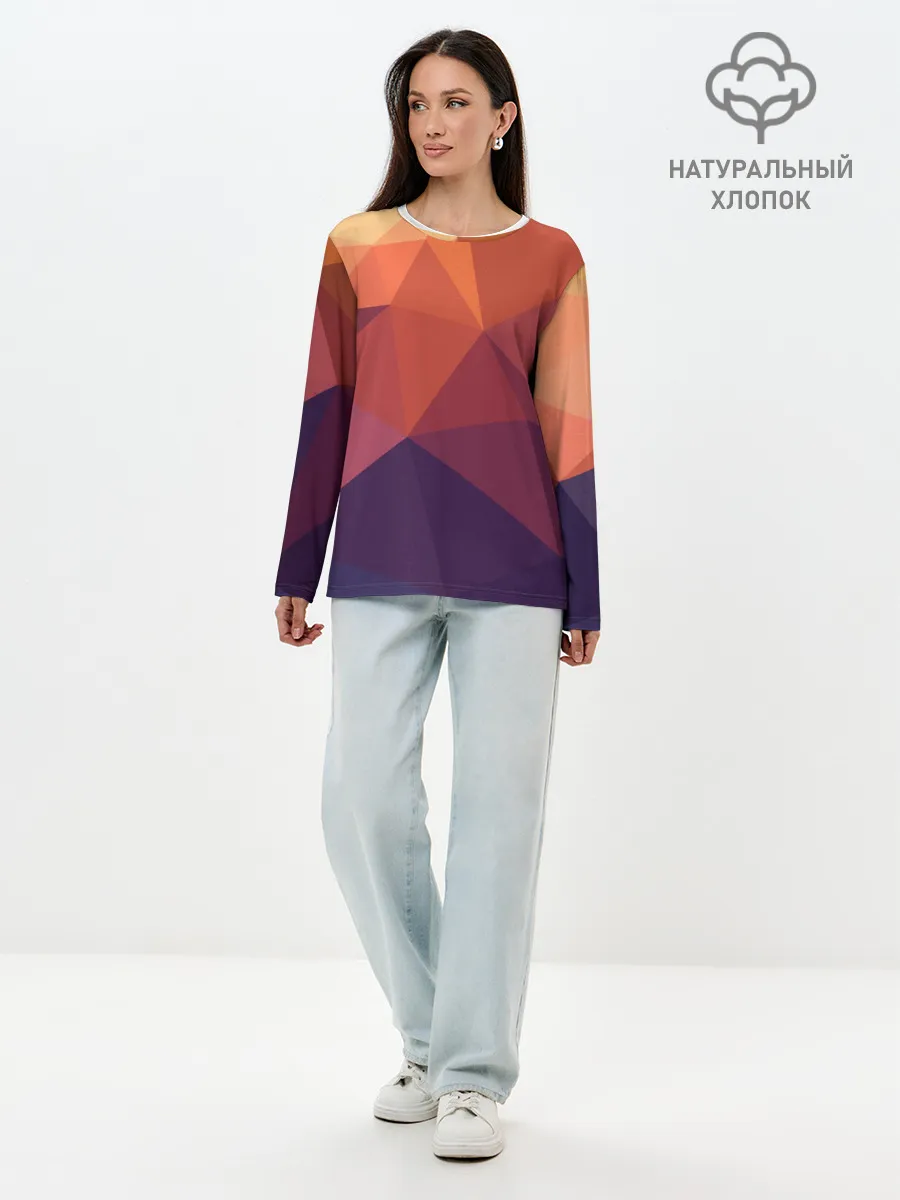 Лонгслив женский. Хлопок / Грани