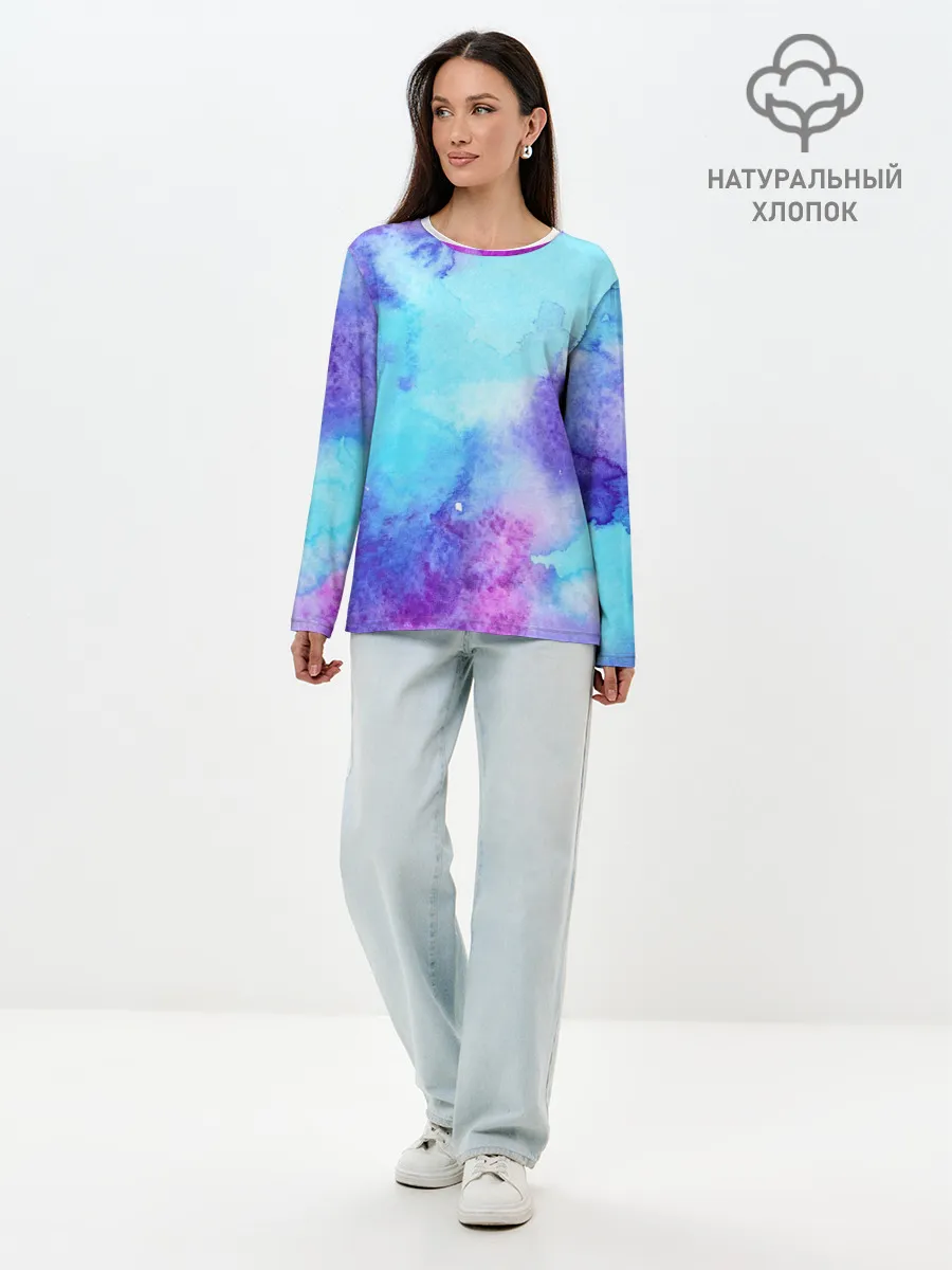 Лонгслив женский. Хлопок / Краски