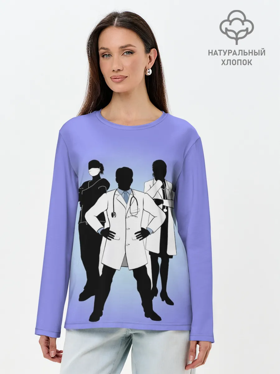Лонгслив женский. Хлопок / Герои наших дней