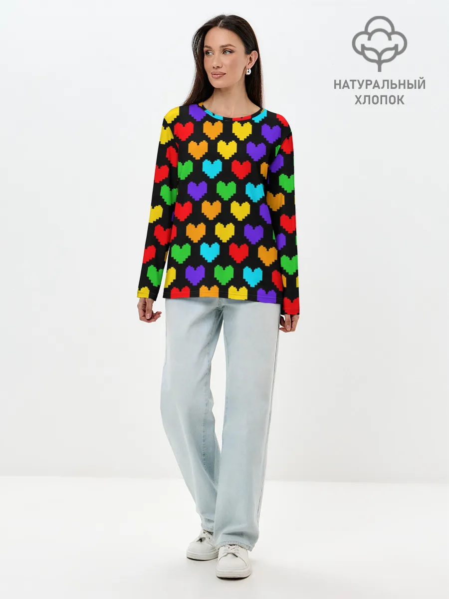 Лонгслив женский. Хлопок / UNDERTALE HEART
