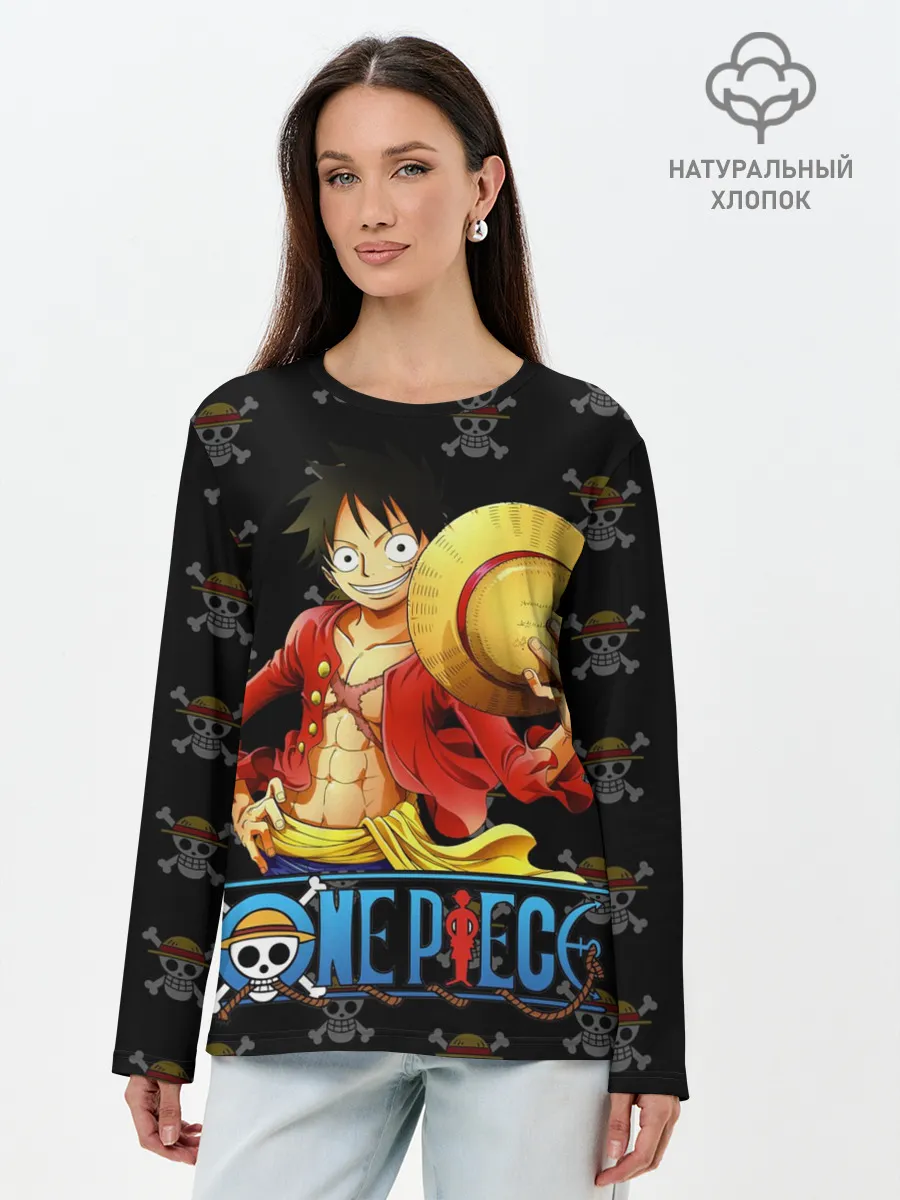 Лонгслив женский. Хлопок / снимаю шляпу паттерн