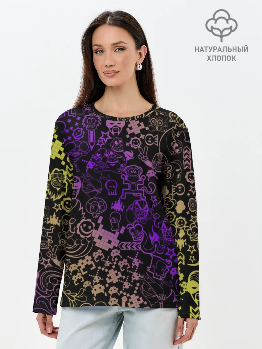 Лонгслив женский. Хлопок / Игры