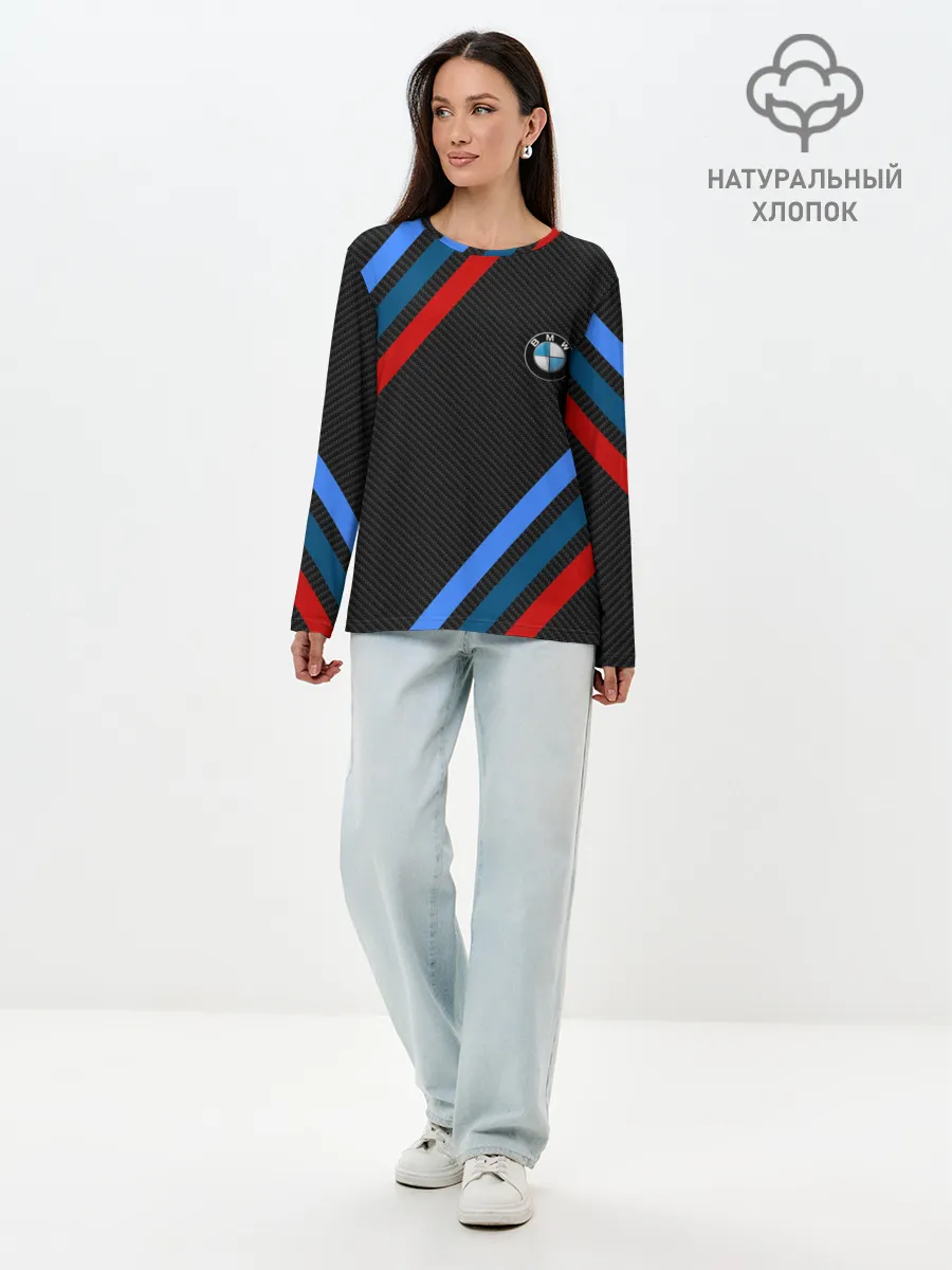 Лонгслив женский. Хлопок / BMW CARBON