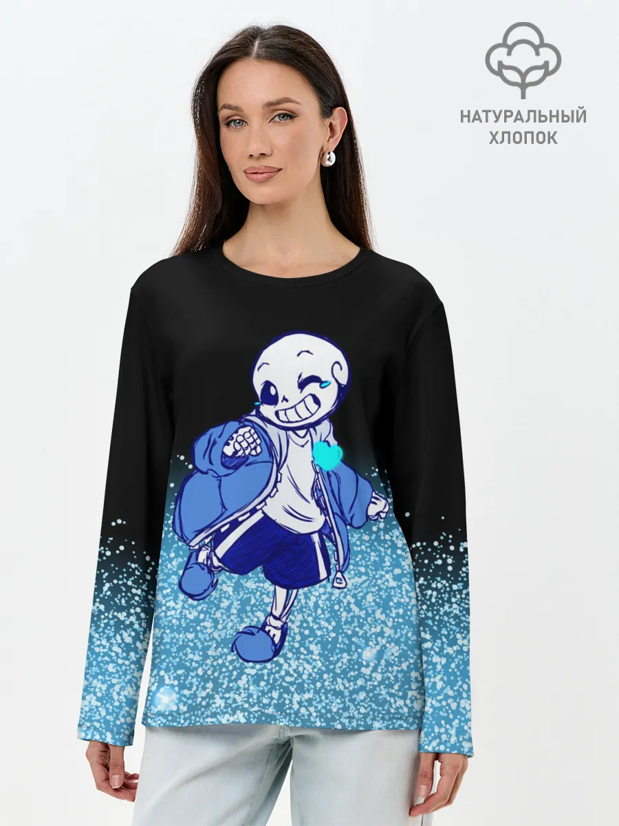 Лонгслив женский. Хлопок / Undertale
