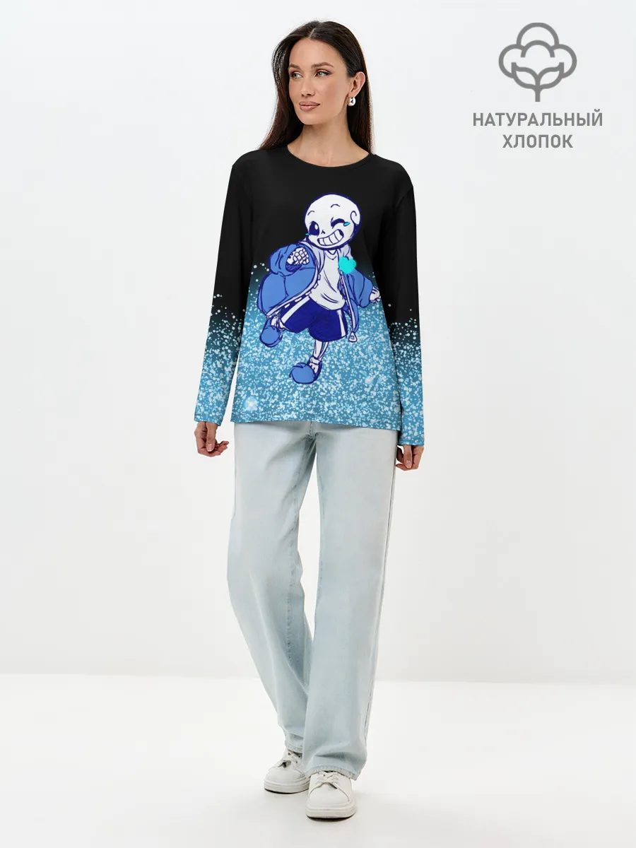 Лонгслив женский. Хлопок / Undertale
