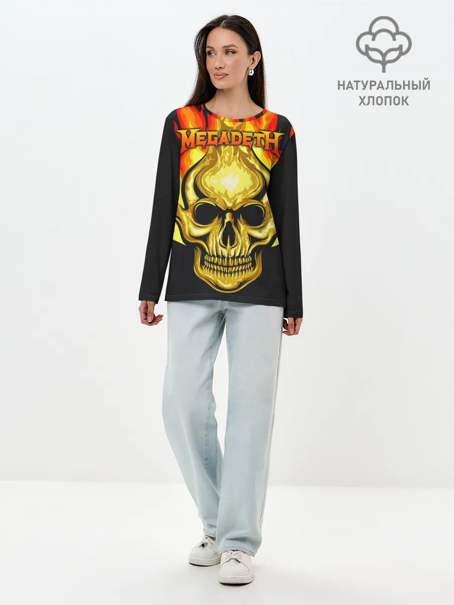 Лонгслив женский. Хлопок / Megadeth