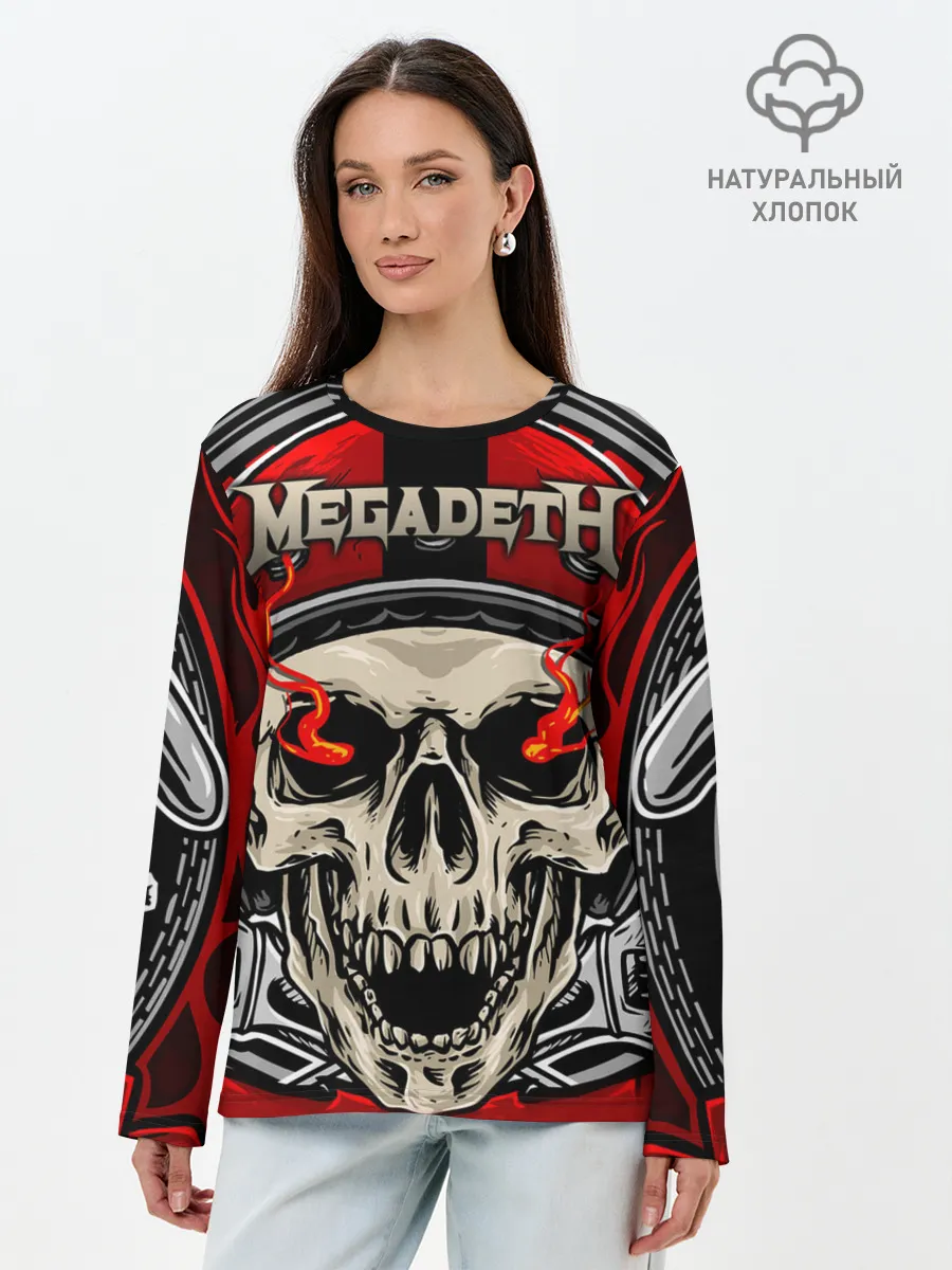 Лонгслив женский. Хлопок / Megadeth