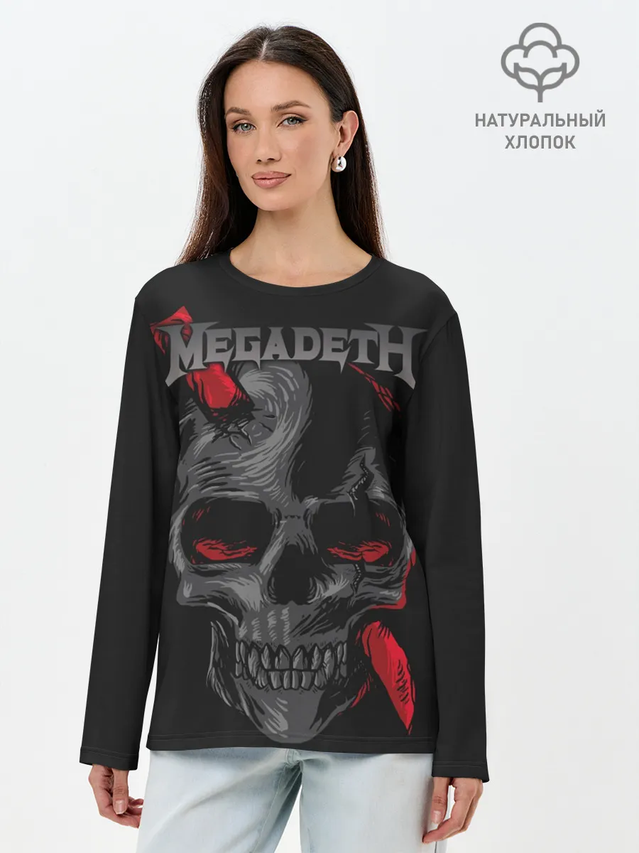Лонгслив женский. Хлопок / Megadeth