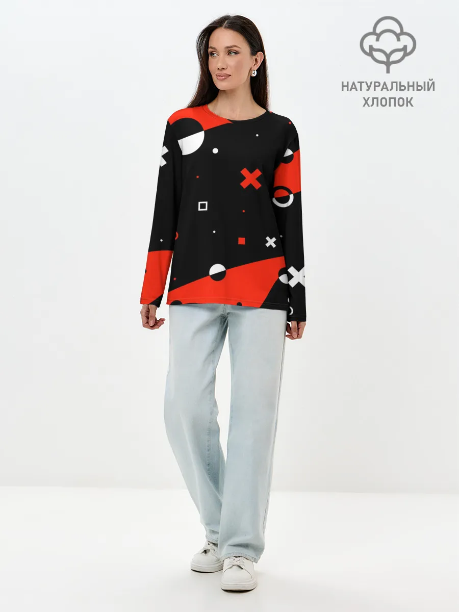 Лонгслив женский. Хлопок / ФИГУРКИ