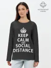 Лонгслив женский. Хлопок / Keep Calm And Social Distance