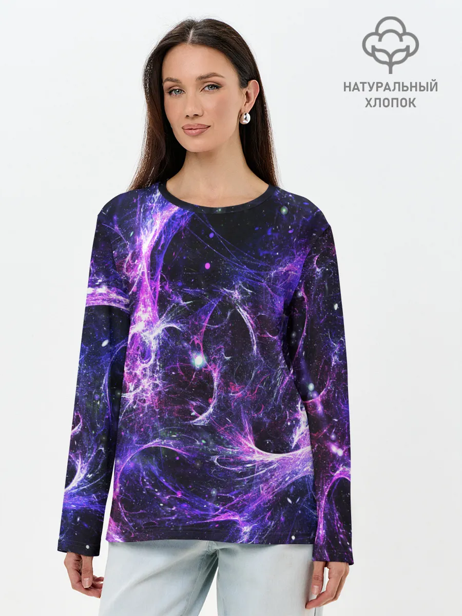 Лонгслив женский. Хлопок / SPACE STARS | КОСМОС ЗВЁЗДЫ