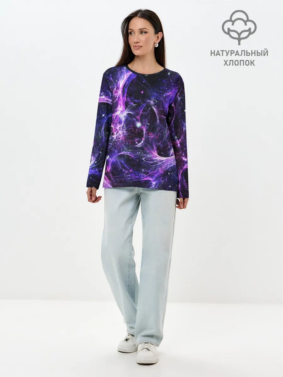 Лонгслив женский. Хлопок / SPACE STARS | КОСМОС ЗВЁЗДЫ