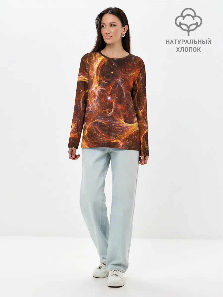 Лонгслив женский. Хлопок / КОСМОС
