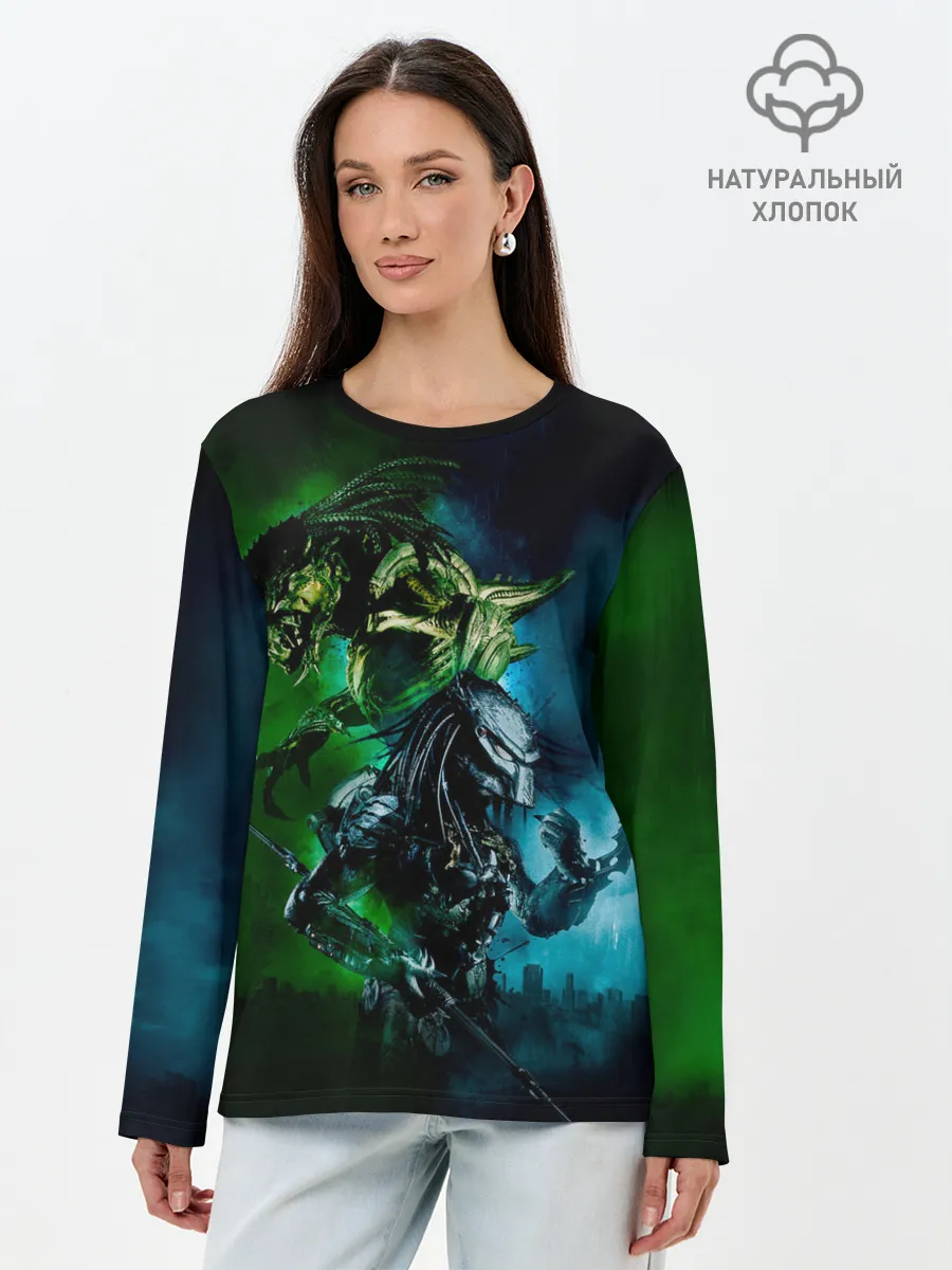 Лонгслив женский. Хлопок / PREDATOR