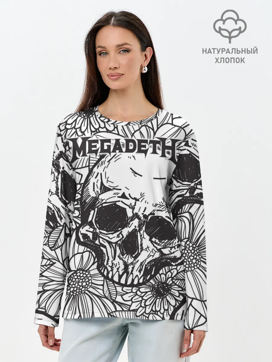 Лонгслив женский. Хлопок / Megadeth
