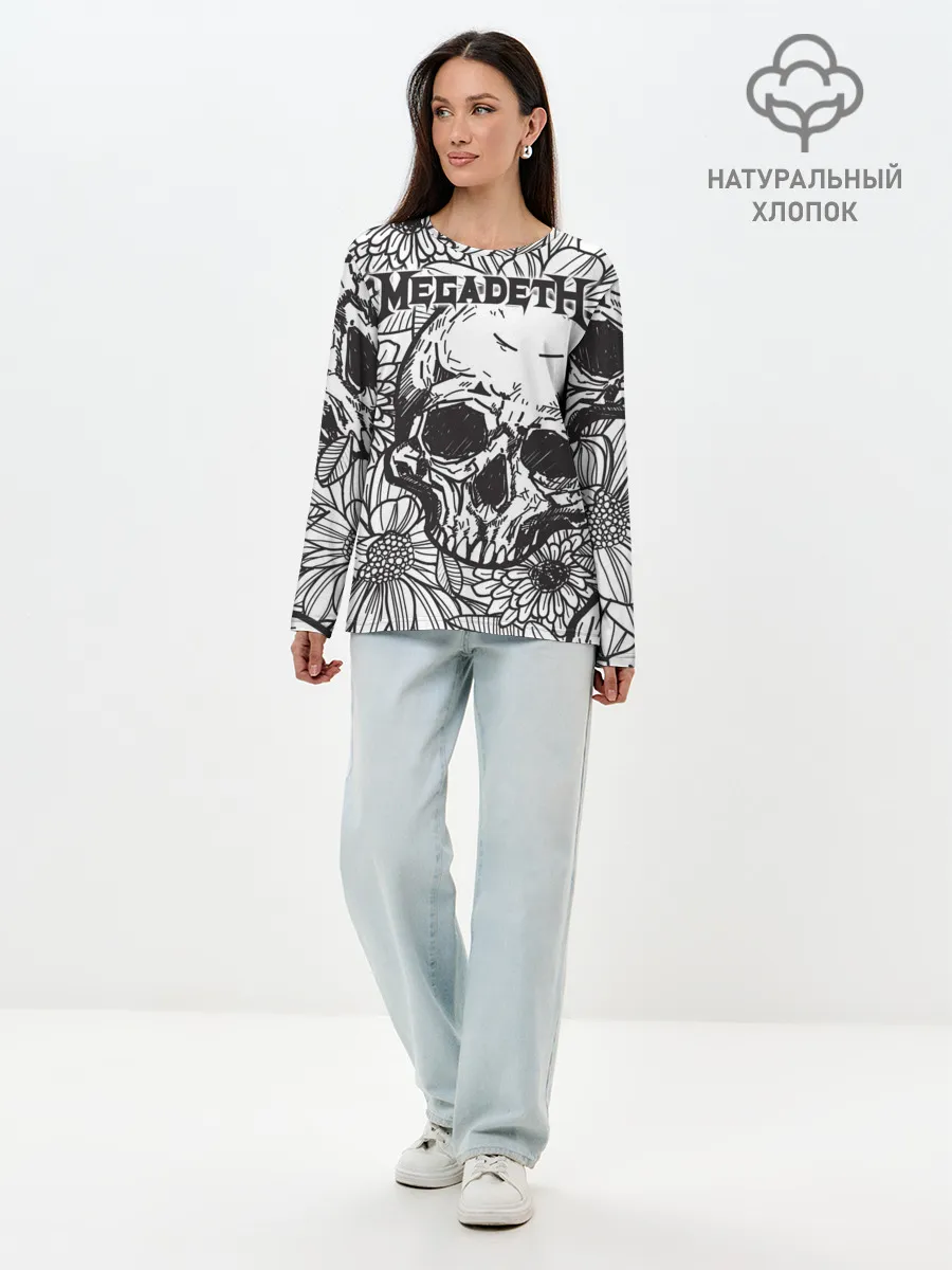 Лонгслив женский. Хлопок / Megadeth