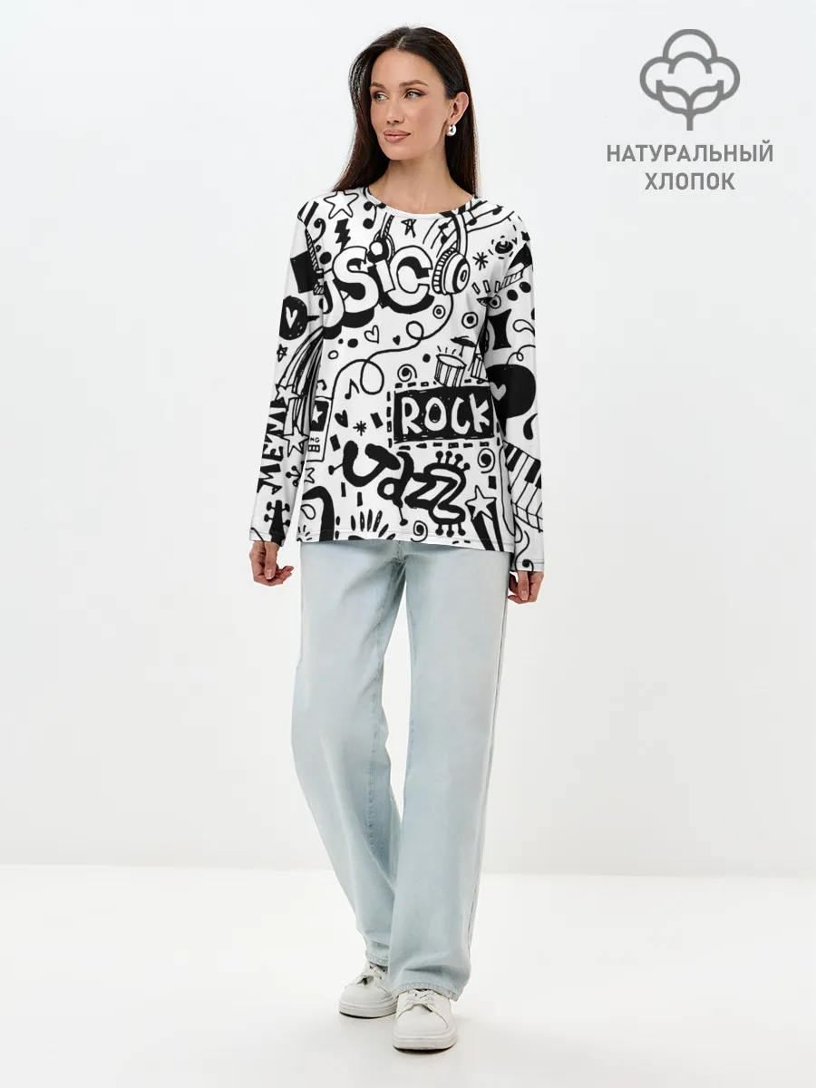 Лонгслив женский. Хлопок / Rock