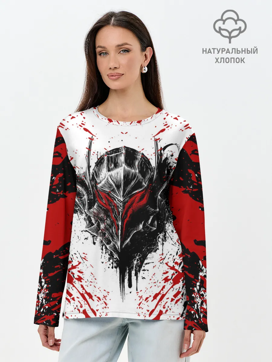 Лонгслив женский. Хлопок / БЕРСЕРК ЧЁРНАЯ МАСКА / BERSERK BLACK MASK
