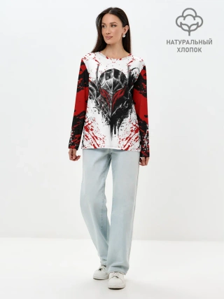 Лонгслив женский. Хлопок / БЕРСЕРК ЧЁРНАЯ МАСКА / BERSERK BLACK MASK