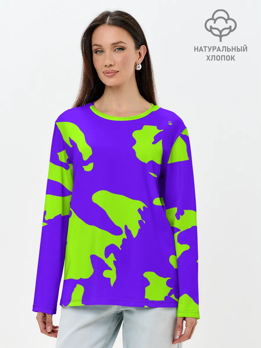 Лонгслив женский. Хлопок / тeкстура