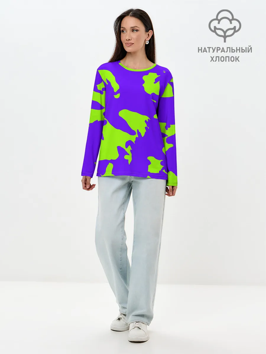Лонгслив женский. Хлопок / тeкстура