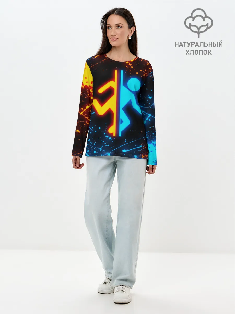 Лонгслив женский. Хлопок / PORTAL 2 | ПОРТАЛ 2