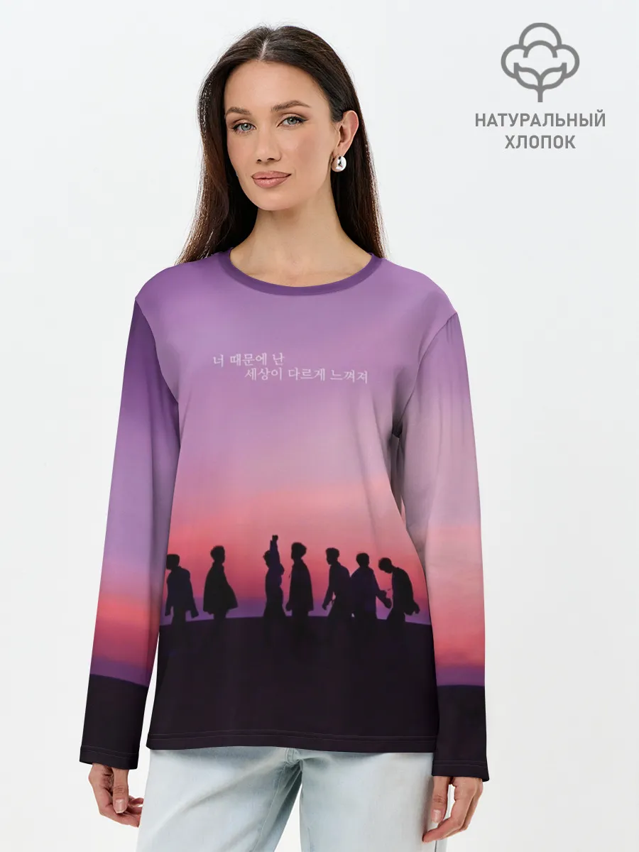 Лонгслив женский. Хлопок / BTS