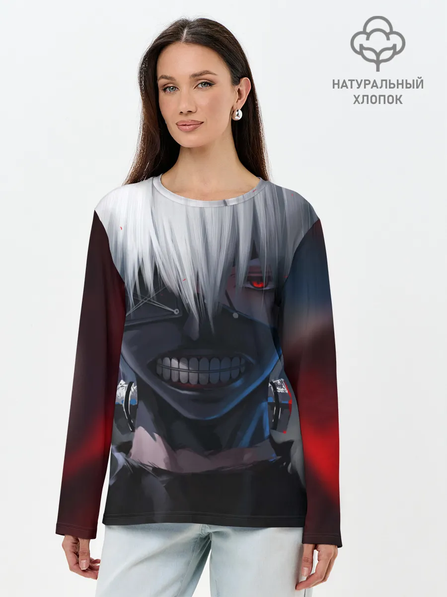 Лонгслив женский. Хлопок / TOKYO GHOUL | ТОКИЙСКИЙ ГУЛЬ