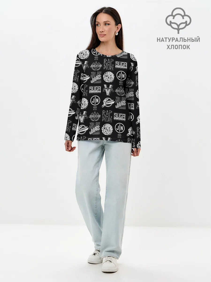 Лонгслив женский. Хлопок / BTS