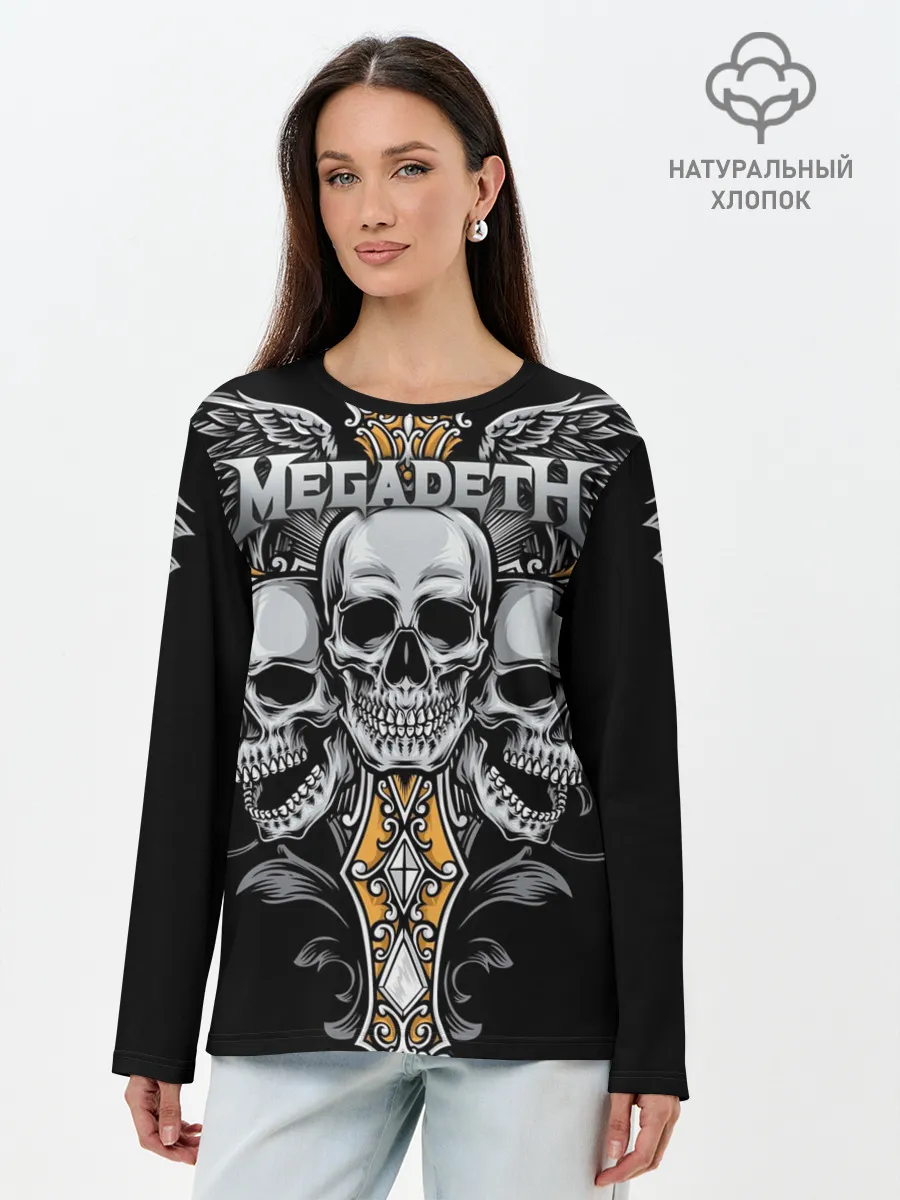 Лонгслив женский. Хлопок / Megadeth