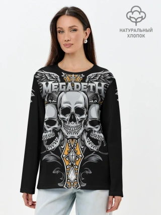 Лонгслив женский. Хлопок / Megadeth