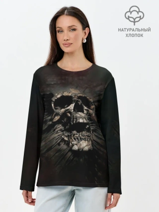 Лонгслив женский. Хлопок / ЧЕРЕП