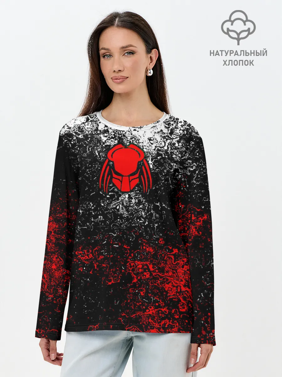 Лонгслив женский. Хлопок / Predator