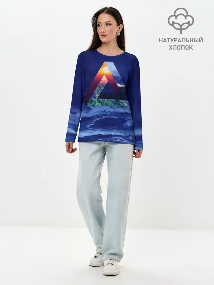 Лонгслив женский. Хлопок / TWISTED REALITY